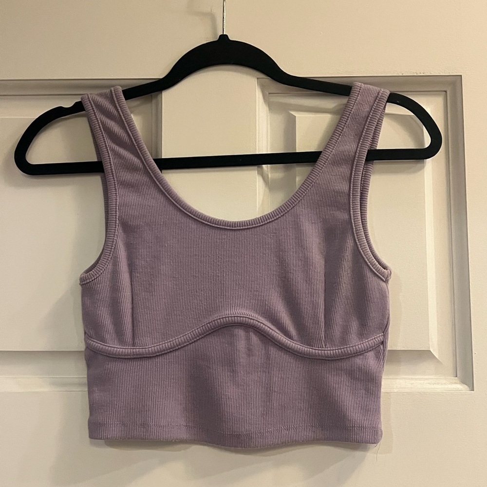 Signature8 Lilac Ribbed Crop Sports Bra